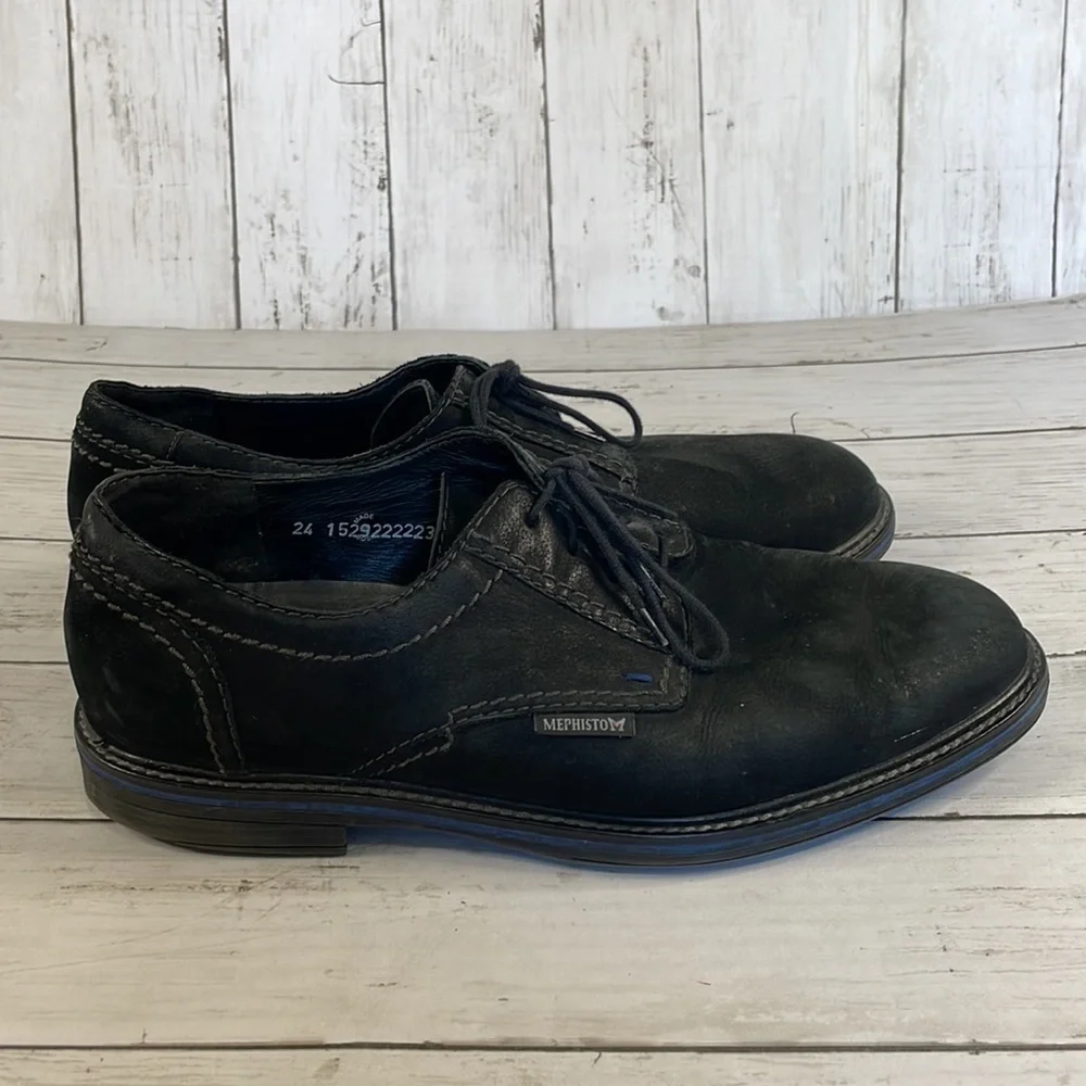 Mephisto Black Suede Air Jet Oxfords
